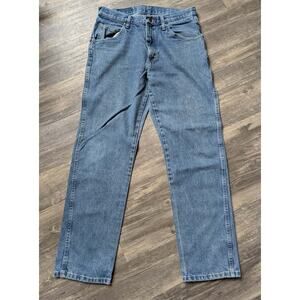 Wrangler Jeans Mens 33X32 Blue Stretch Denim Cowboy Western Regular Straight Leg